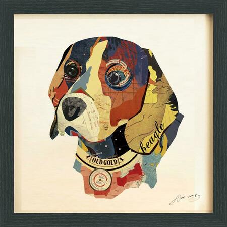 EMPIRE ART DIRECT Beagle Alex Zeng s dimensional collage, under glass & a black shadow box frame DAC-076-1717B